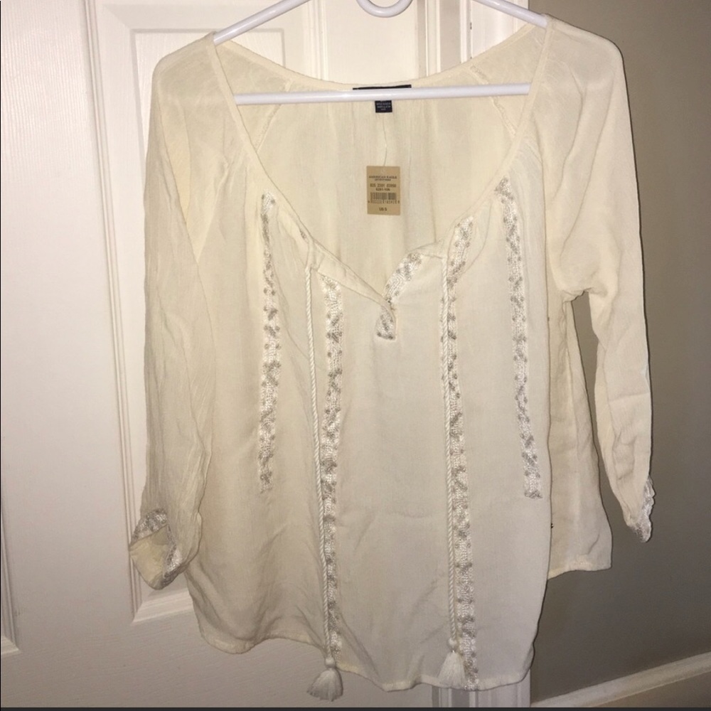 American Eagle tassel shirt